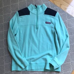 Vineyard Vines teal quarter zip